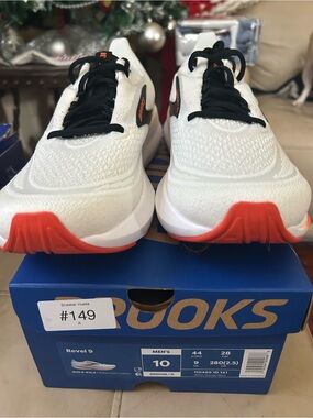 Brooks Men's Athletic Running Shoes in White and Orange